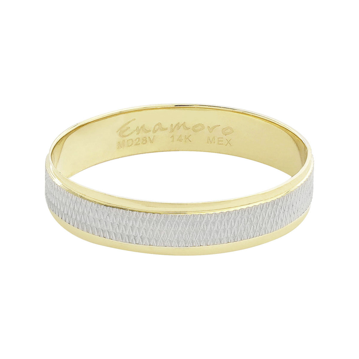 Argolla Oro Combinado 14K 4mm Enamoro image number null