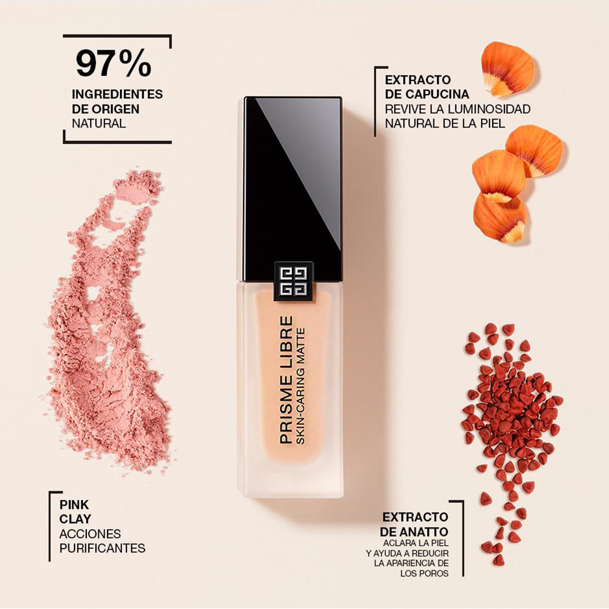 Base de maquillaje l&iacute;quida matificante Givenchy Prisme 24 horas de duraci&oacute;n. 5-N312 image number null