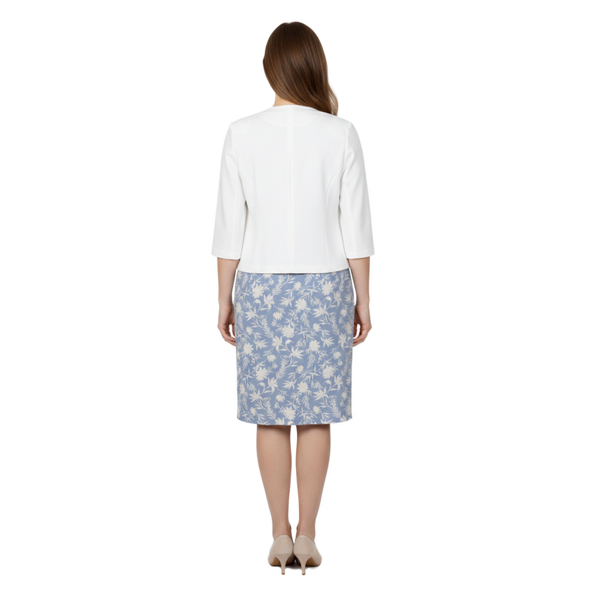 Conjunto de 2 Piezas de Saco Liso y Vestido Estampado Diva para Mujer image number null