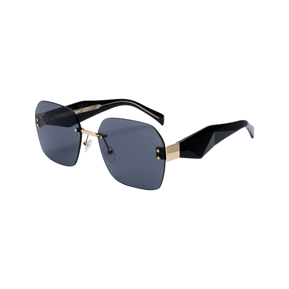 Lentes de Sol cuadrados metal dorado pasta negra Westies image number null
