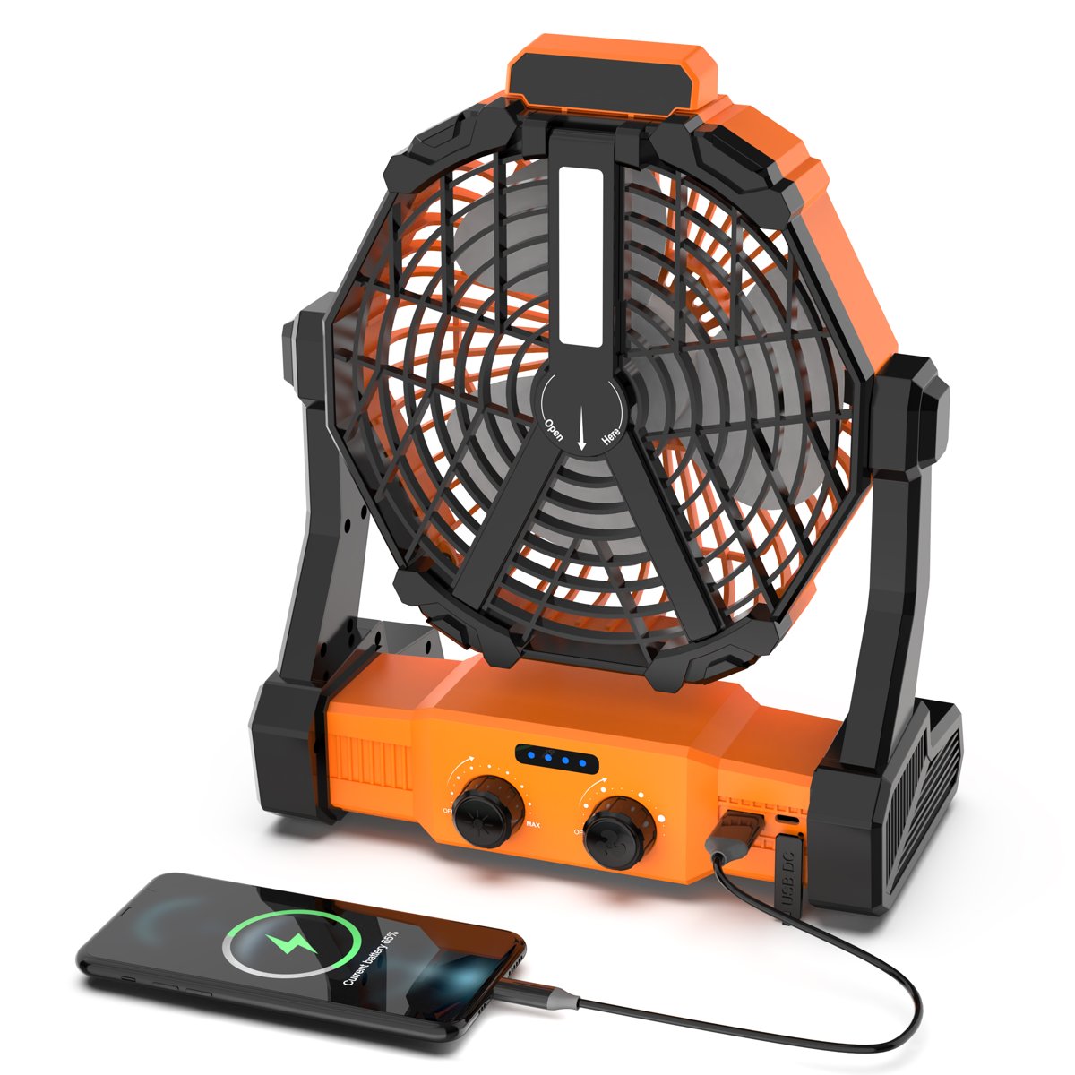 Ventilador Multifuncional con Lampara Recargable image number null