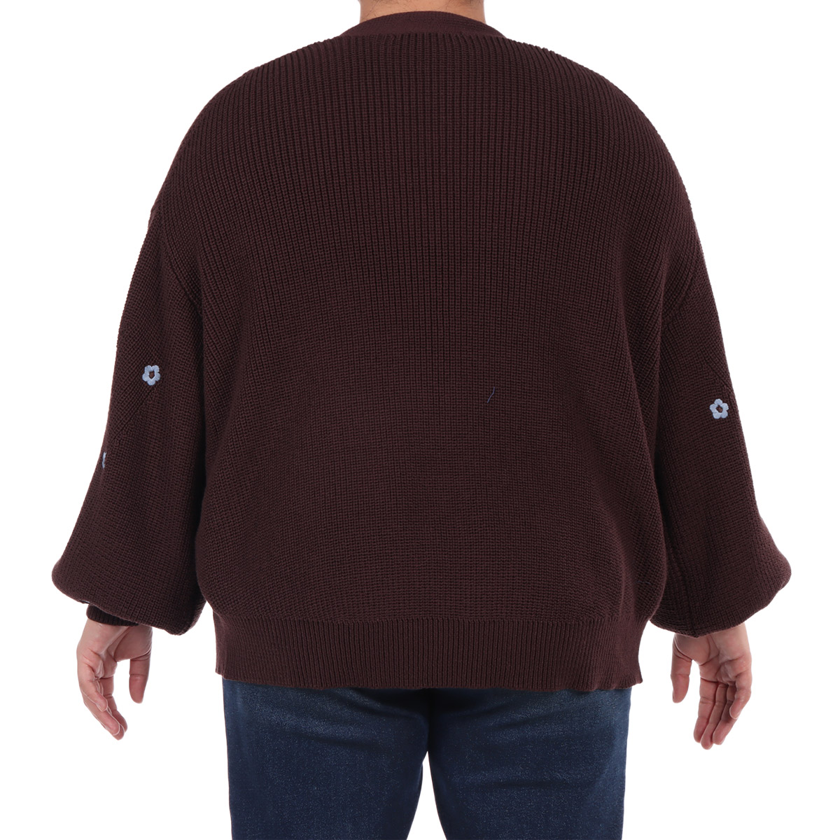 C&aacute;rdigan Abierto con Bordado Floral Dex Plus para Mujer Curvy image number null