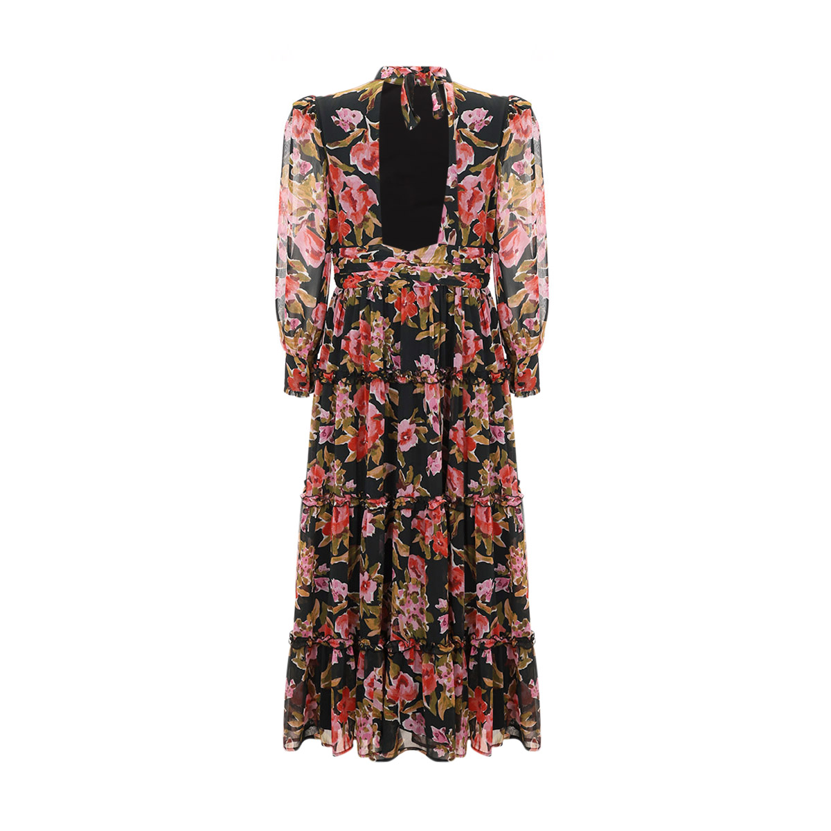 Maxi Vestido Estampado De Manga Larga Life Styler Para Mujer Formal image number null