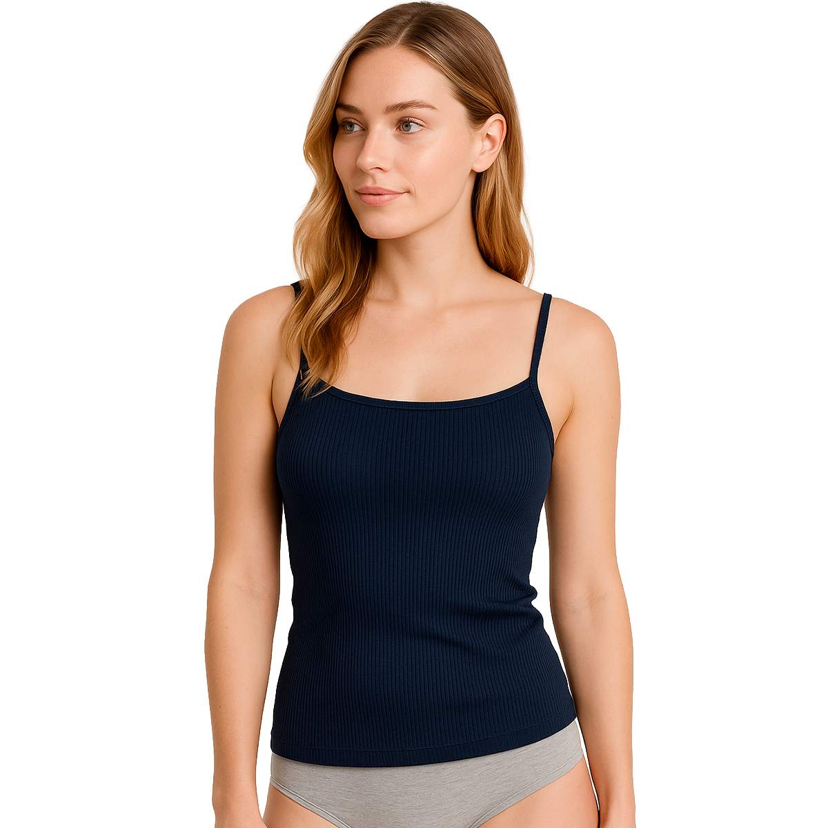 Camiseta Rib Tirante Delgado Body Control Para Mujer image number null