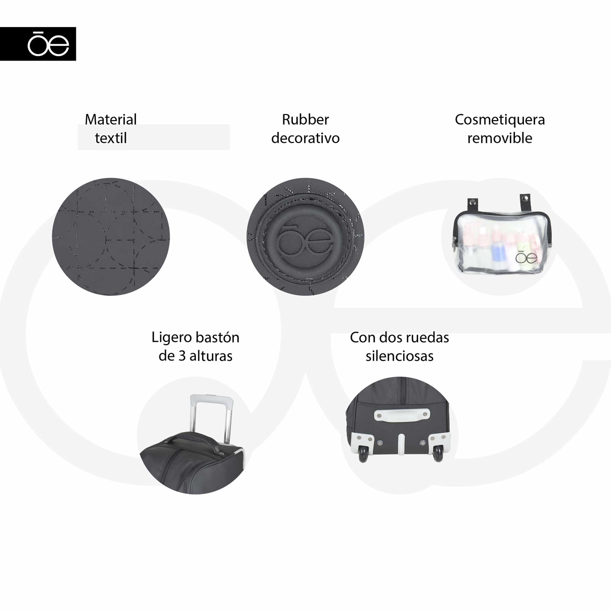 Duffle Bag Cloe con Ruedas SS Ruel III Negro image number null