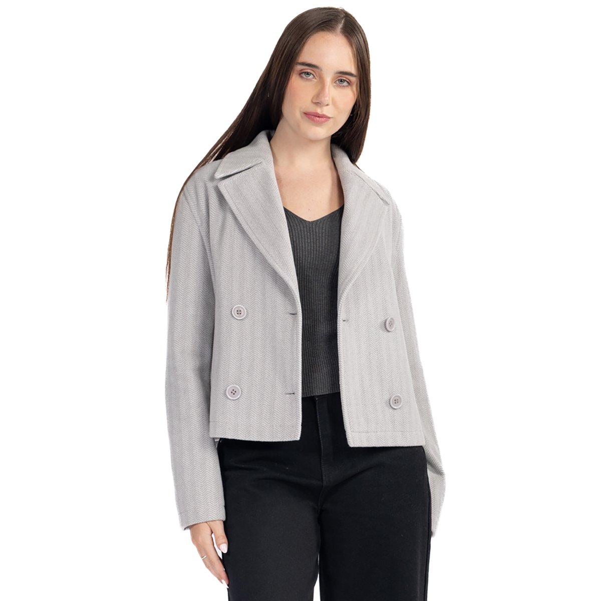 Abrigo Corto Rayas Forever 21 para Mujer Junior image number null