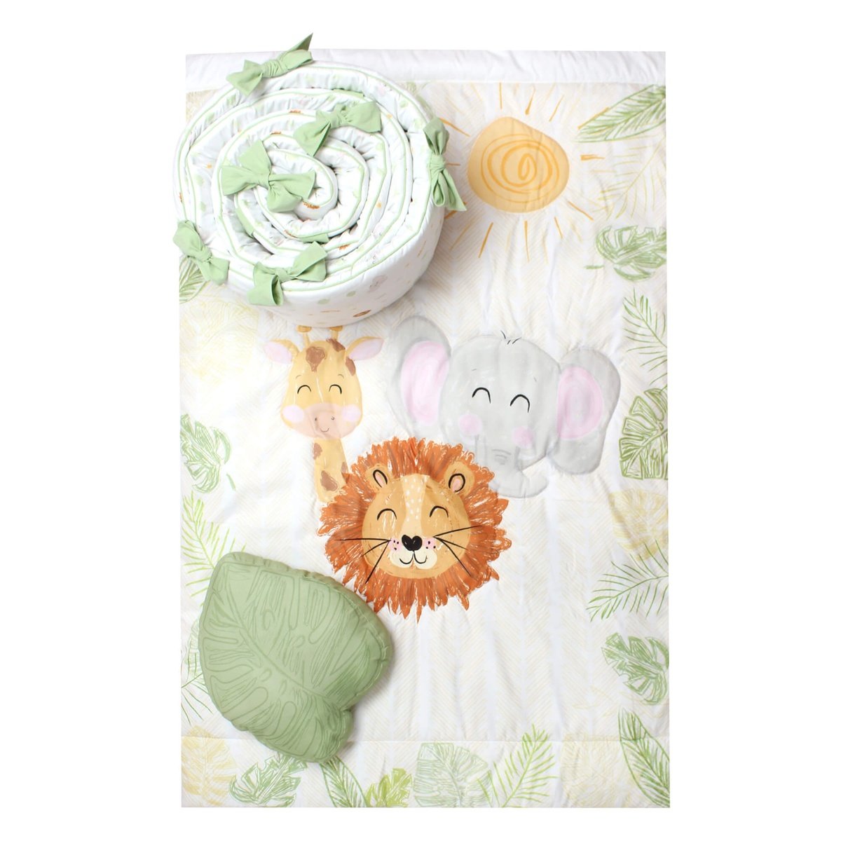 Juego de Cuna Cary Safari 95x140 cm Verde 4 Piezas image number null