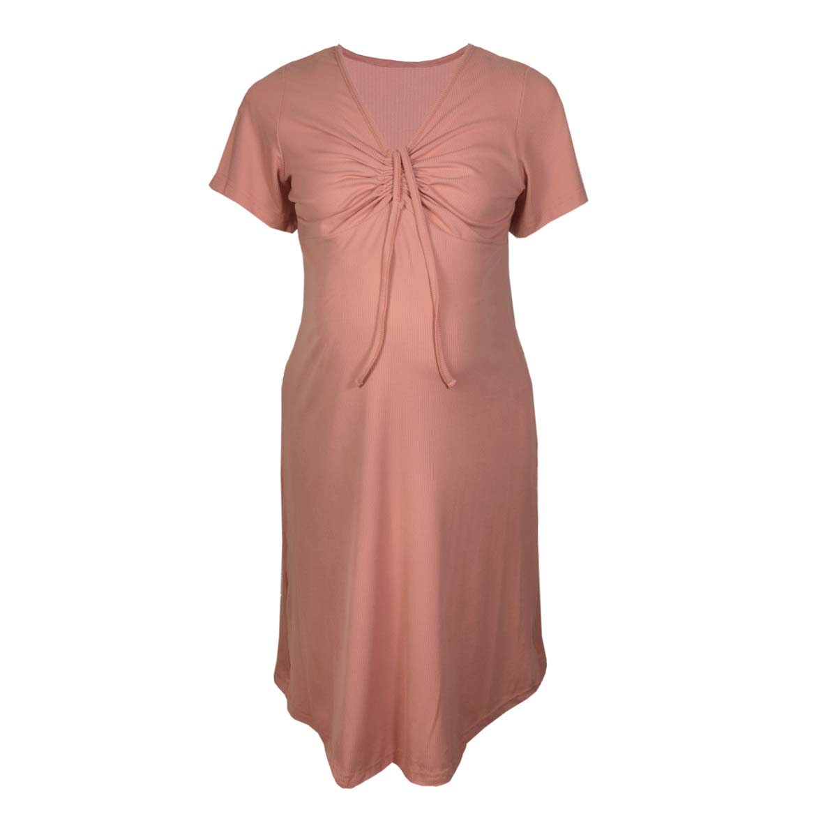 Vestido Liso Con Jareta Doma Para Mujer Maternidad image number null