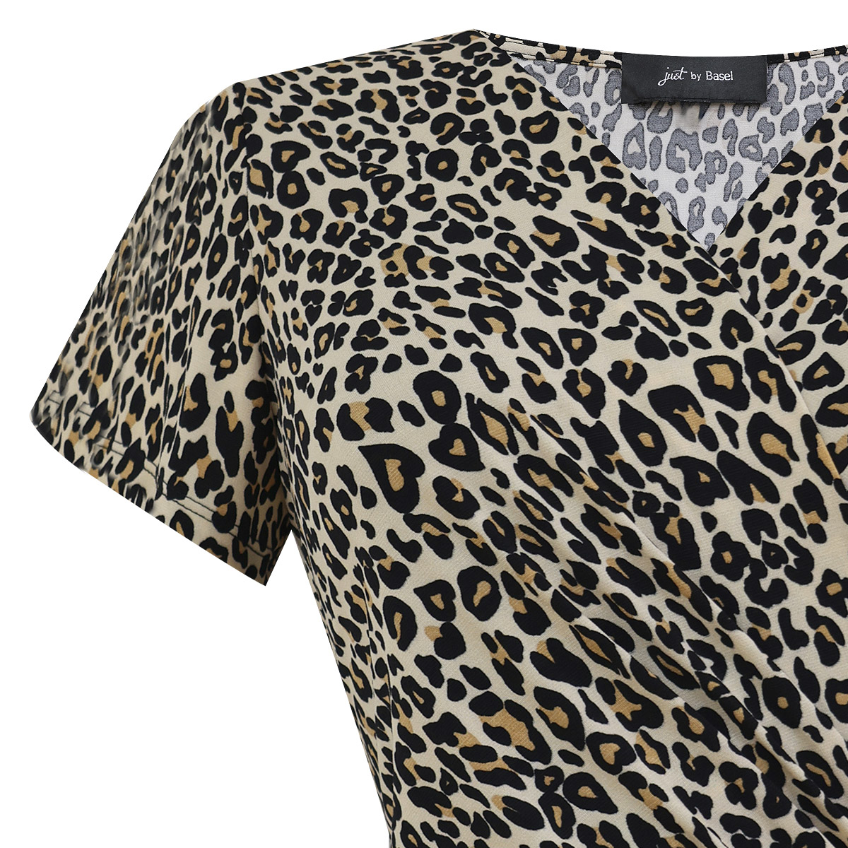 Blusa cruzada estampado de leopardo para Mujer Petite JUST BY BASEL image number null