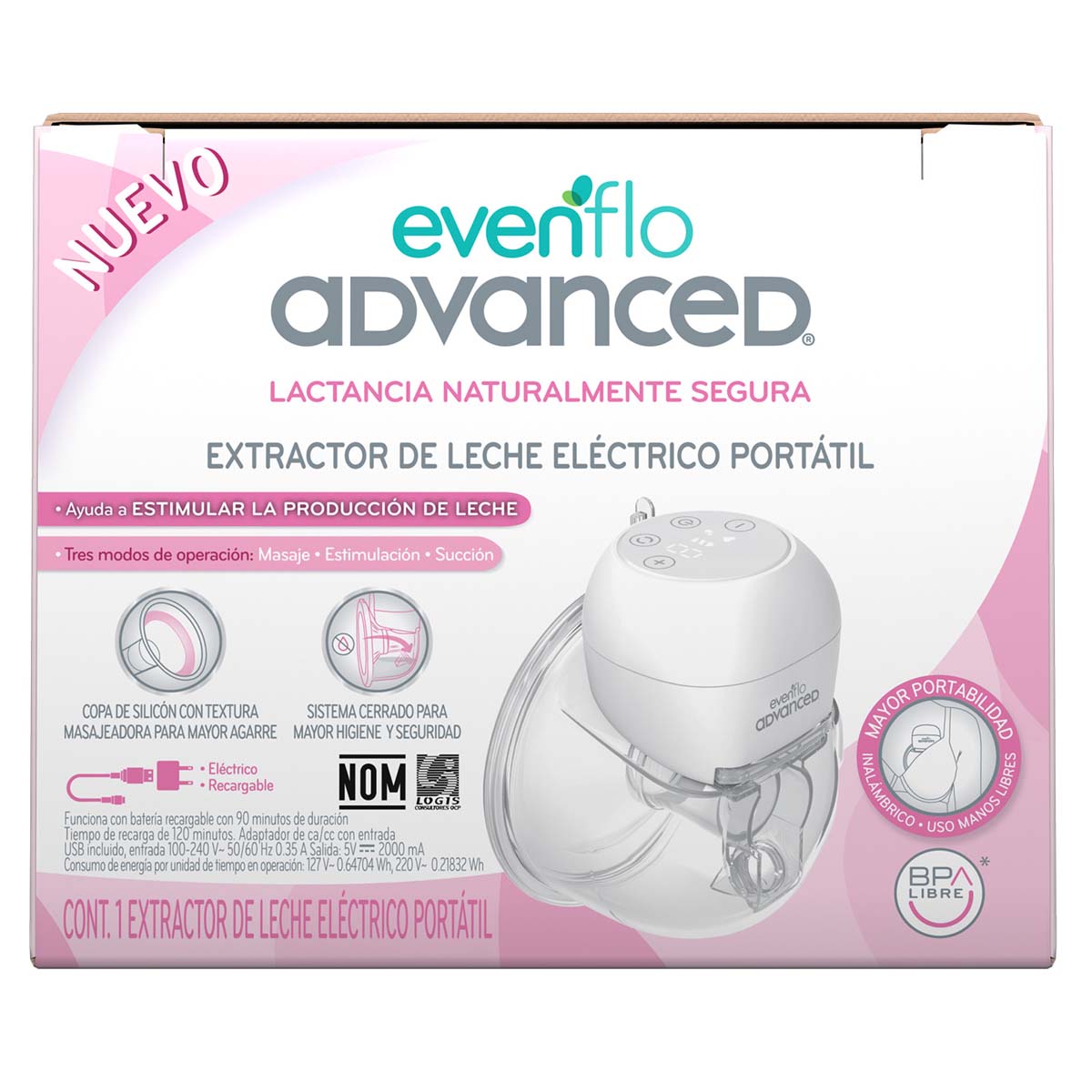 Extractor de Leche Port&aacute;til Evenflo image number null