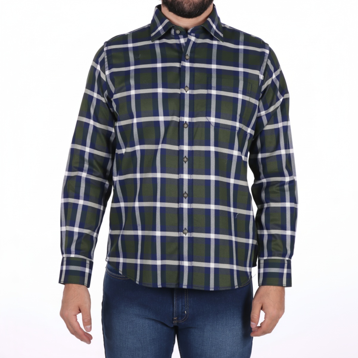 Camisa Cuadros Manga Larga Carlo Corinto para Hombre image number null