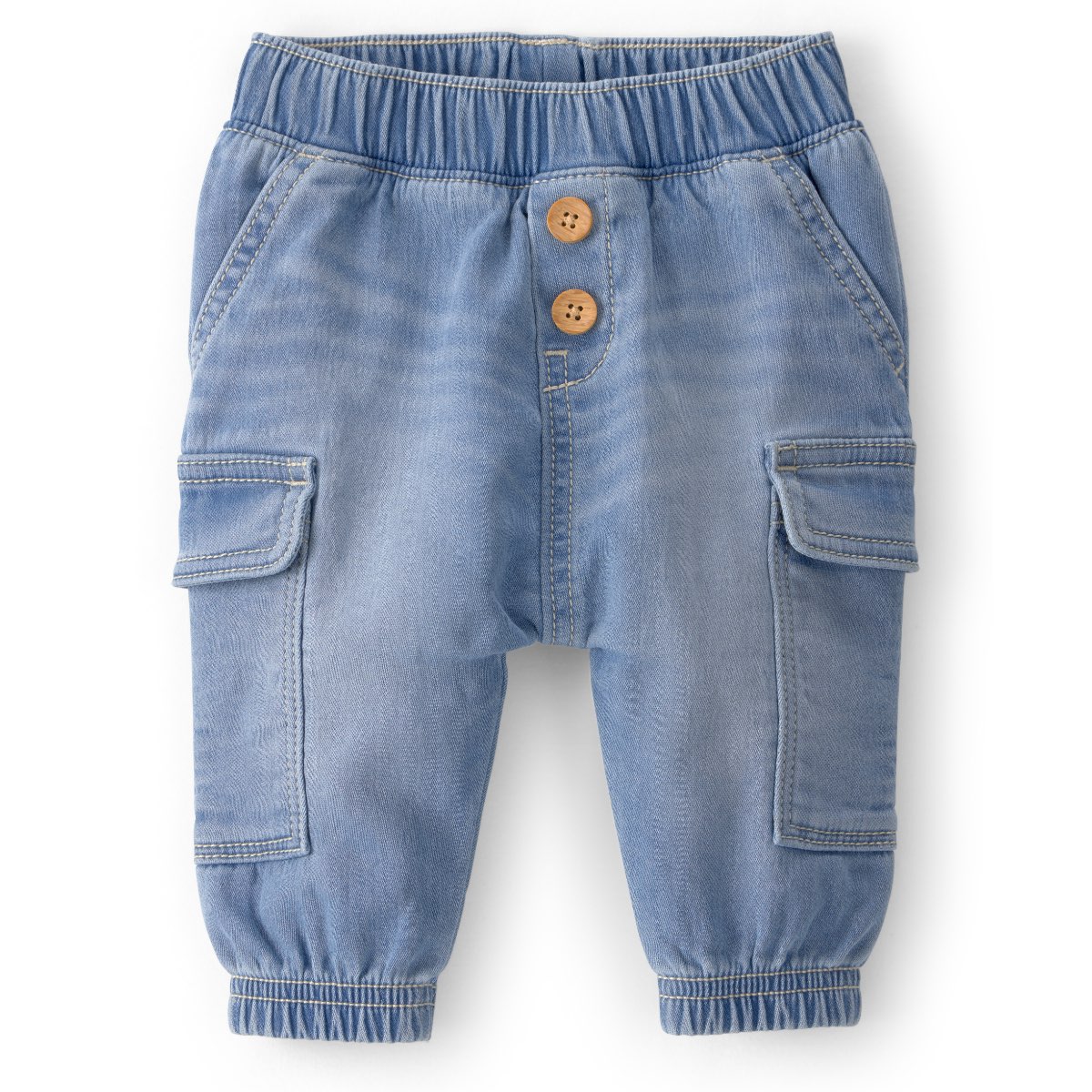 Pantal&oacute;n Cargo Tipo Jogger Oshkosh en Mezclilla Liso para Beb&eacute; Ni&ntilde;o image number null