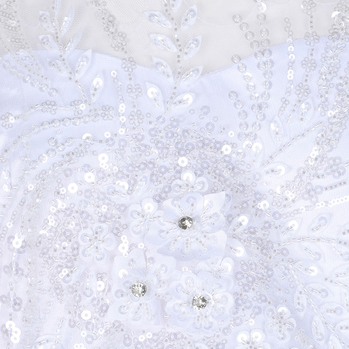 Vestido de Ceremonia Gentii Blanco con Aplicaci&oacute;n Bordado para Ni&ntilde;a image number null