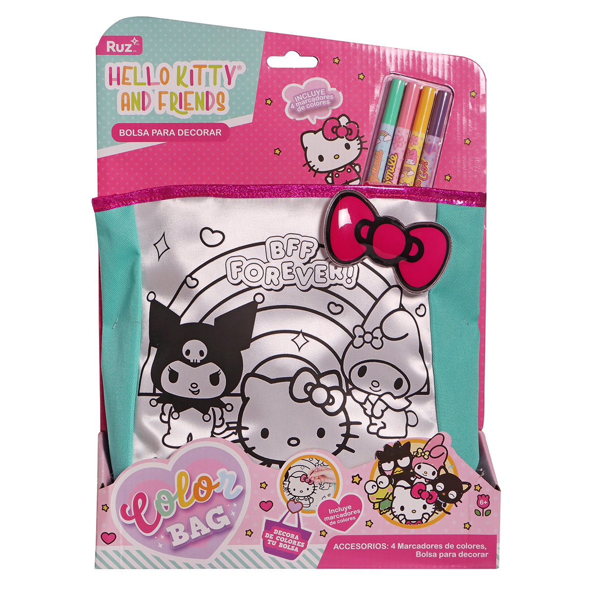 Sanrio Hello Kitty Bolsa Coloreable Ruz image number null