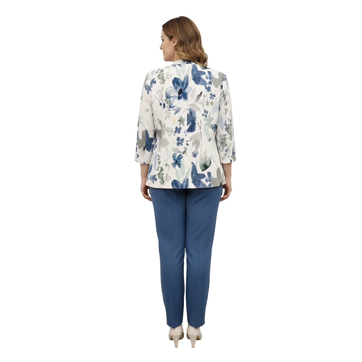 Conjunto de 3 Piezas de Saco Combinado Top y Pantal&oacute;n Liso Diva para Mujer image number null