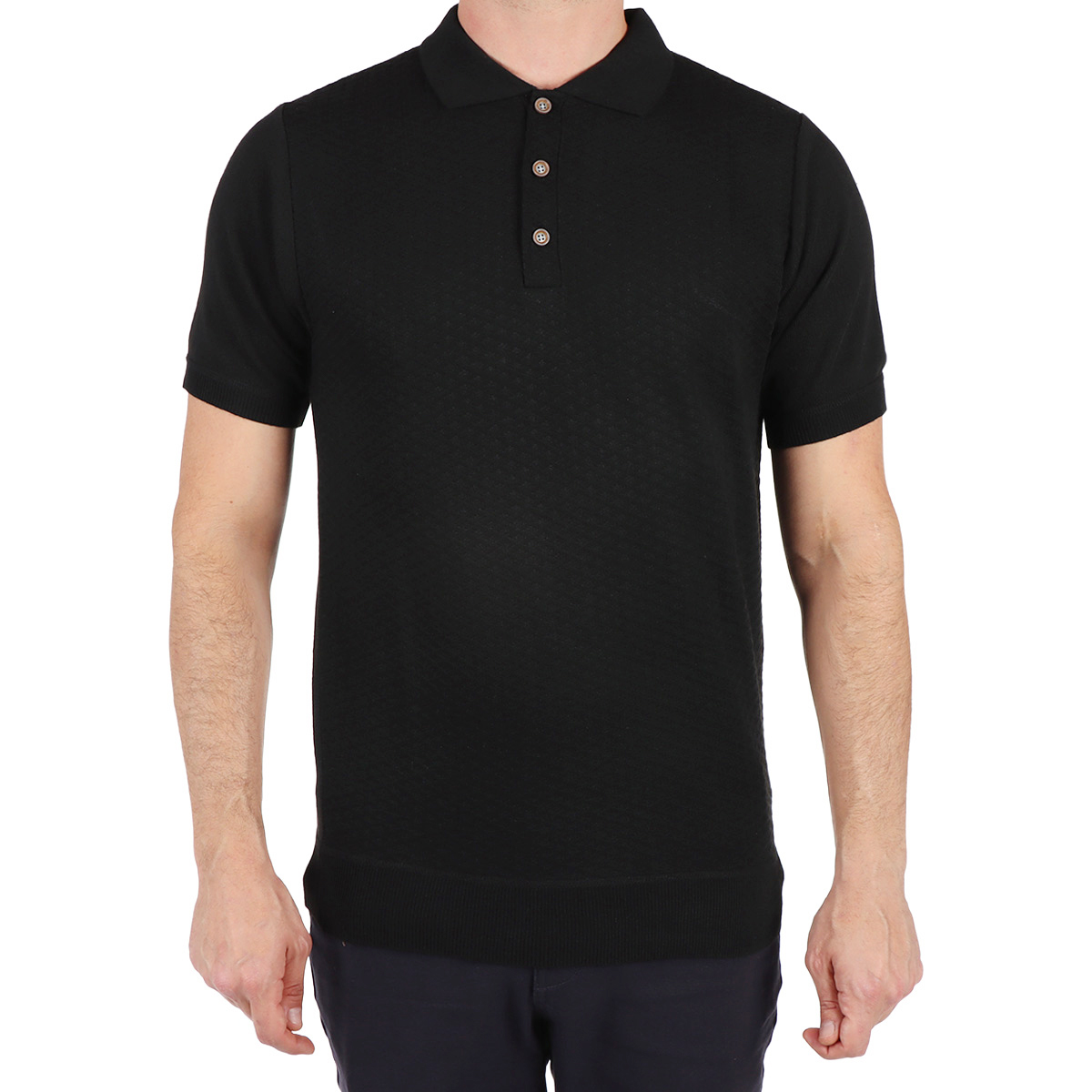 Playera Polo Manga Corta Texturizada Casual Yongster Hombre image number null