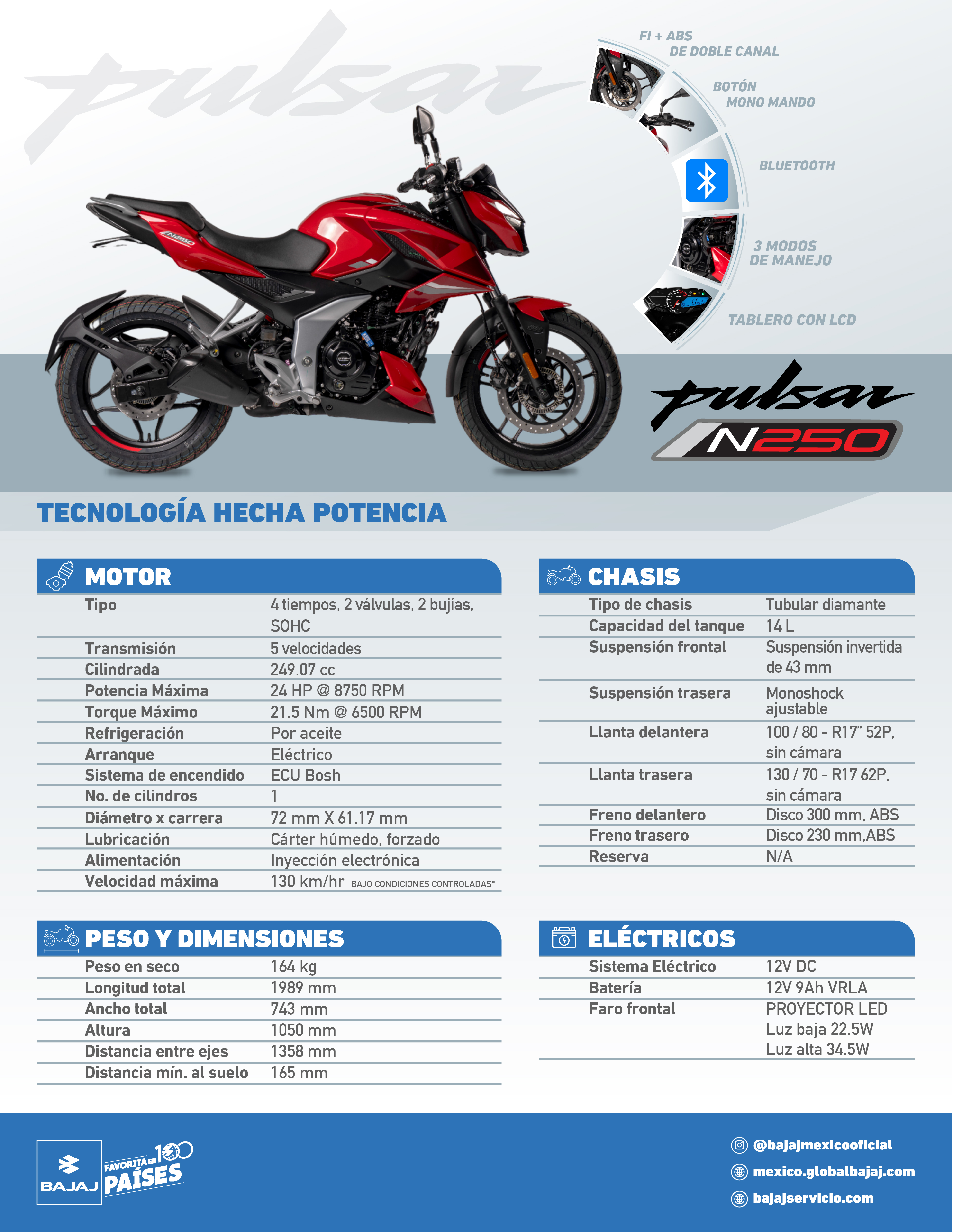 Motocicleta Bajaj Pulsar N250 FI Negro 2026 image number null