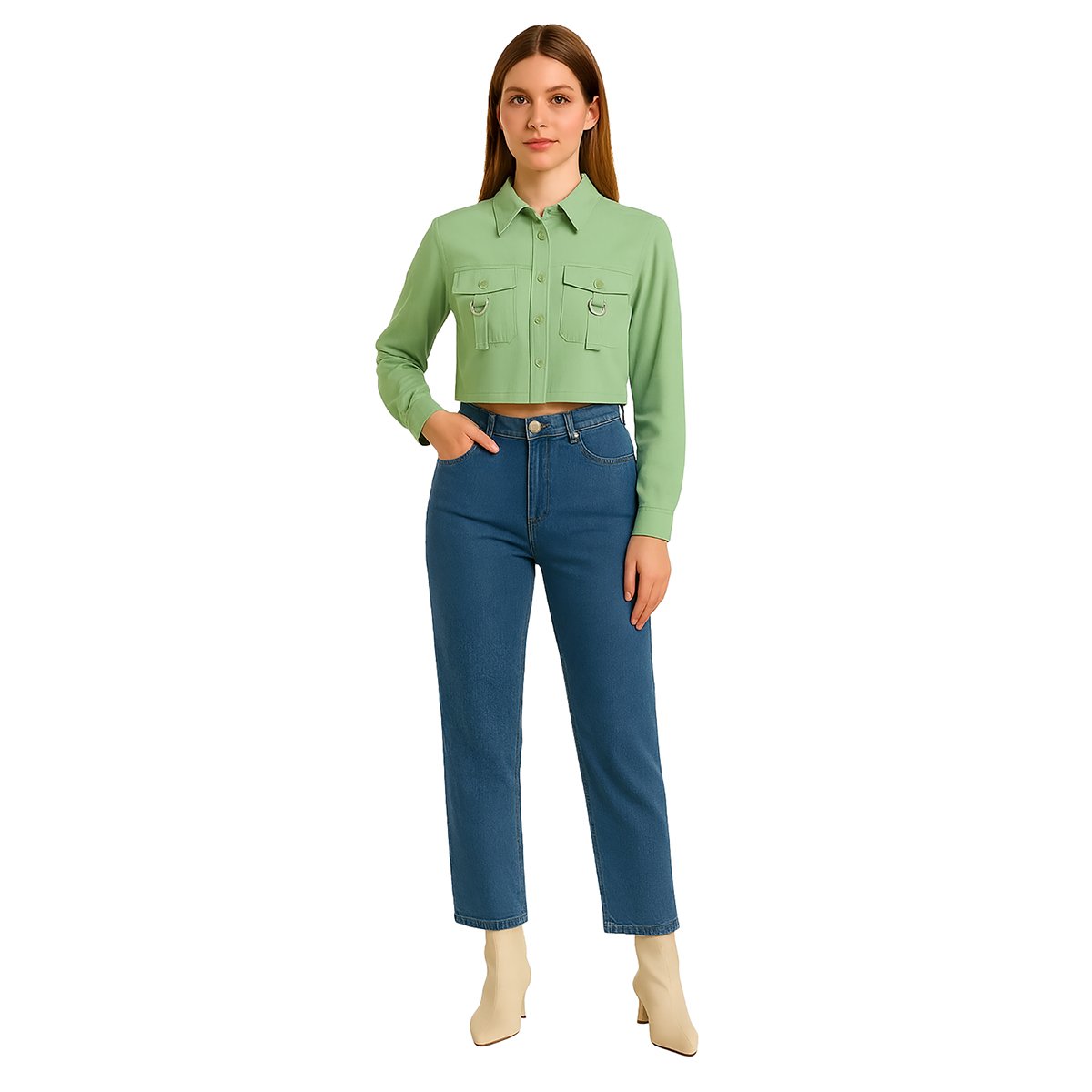 Blusa Ml Bolsillos Tiras Forever 21 para Mujer Junior image number null