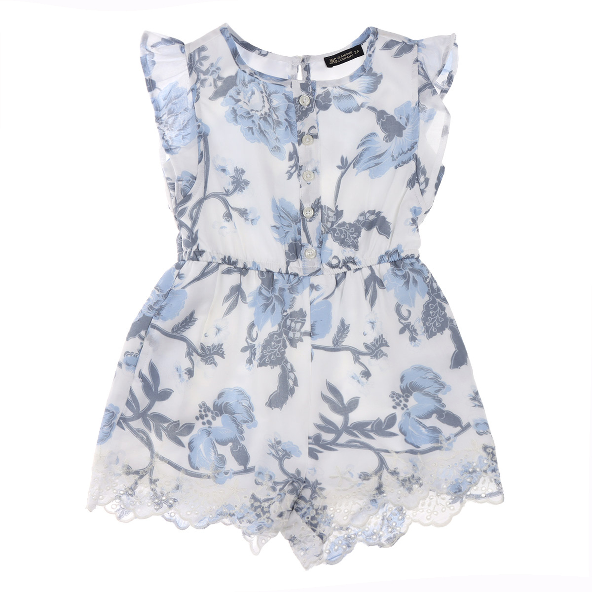 Romper Floral con Encaje y Ol&aacute;n Jeanious Ni&ntilde;a Toddler image number null