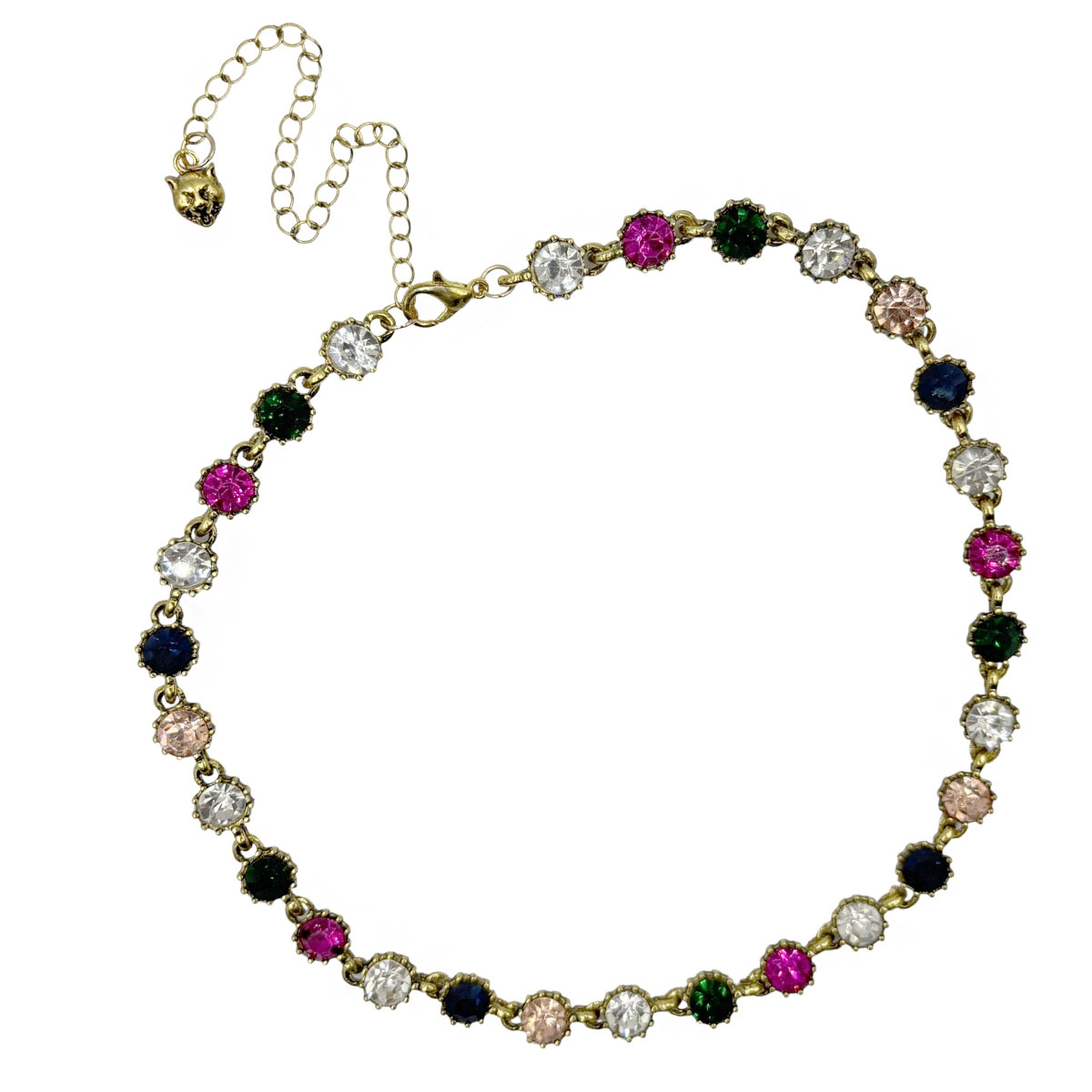 Collar Multi Cristales Colores Aktuales Para Mujer image number null