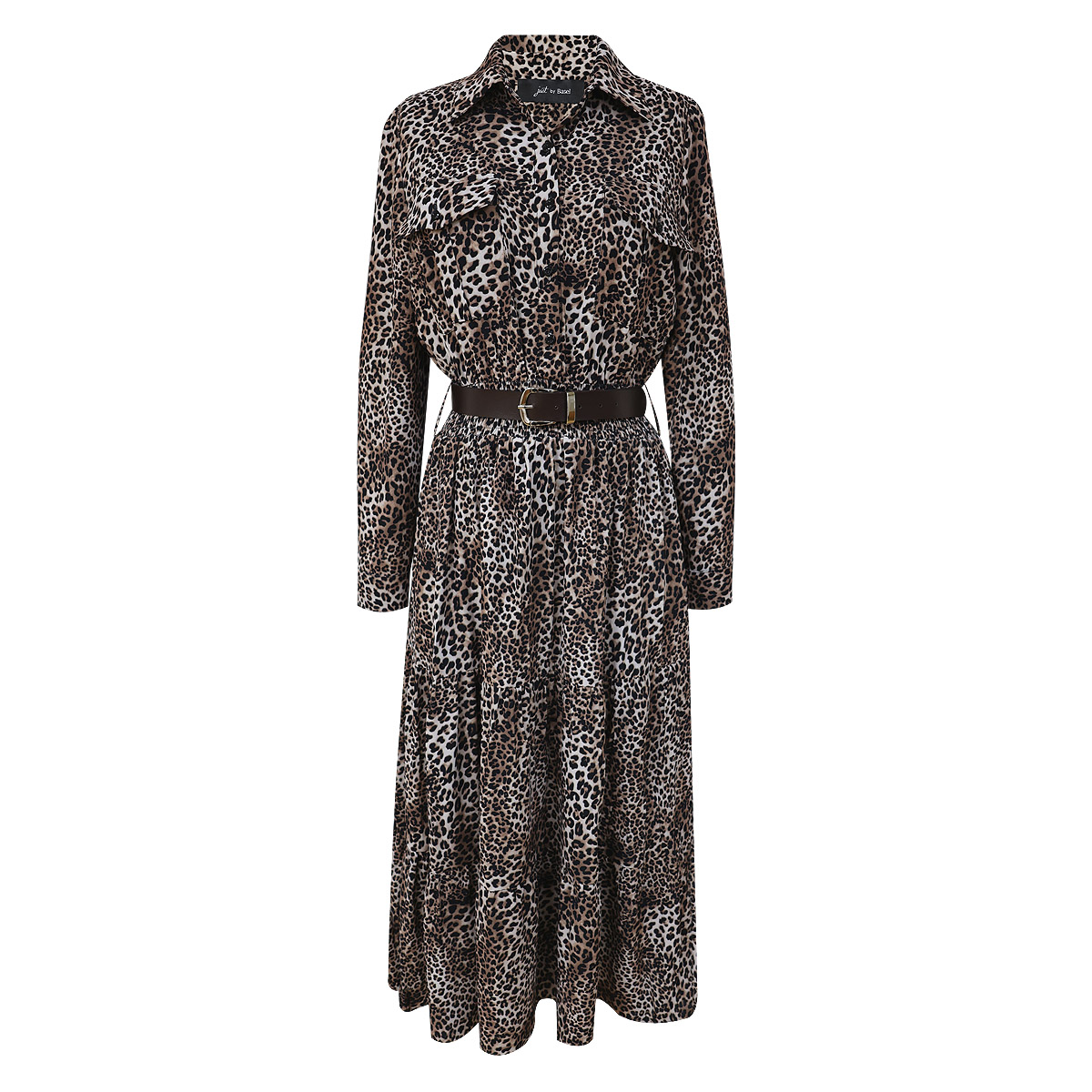 Vestido largo camisero estampado "Safari Chic" para Mujer Petite JUST BY BASEL image number null