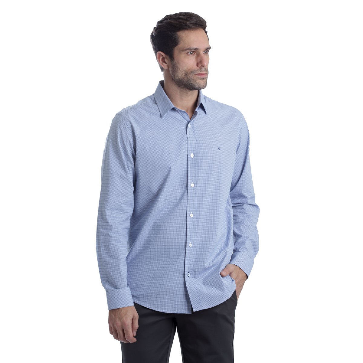 Camisa Regular Kenneth Cole Manga Larga para Hombre image number null