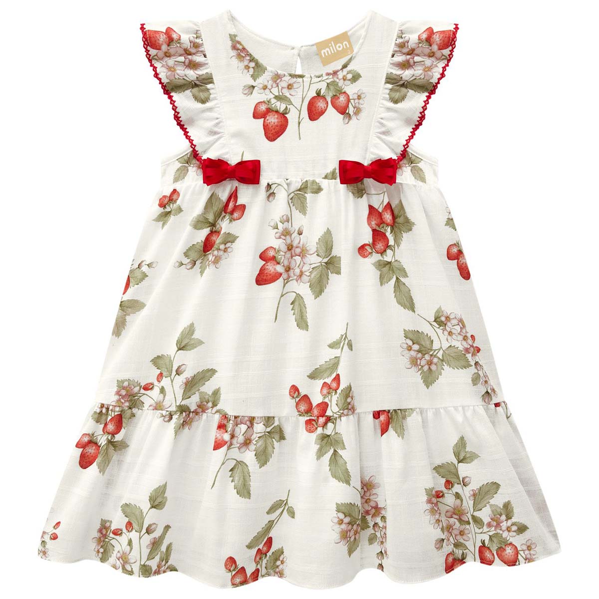 Vestido Fresas y Mo&ntilde;o Manga Corta Milon para Ni&ntilde;a image number null