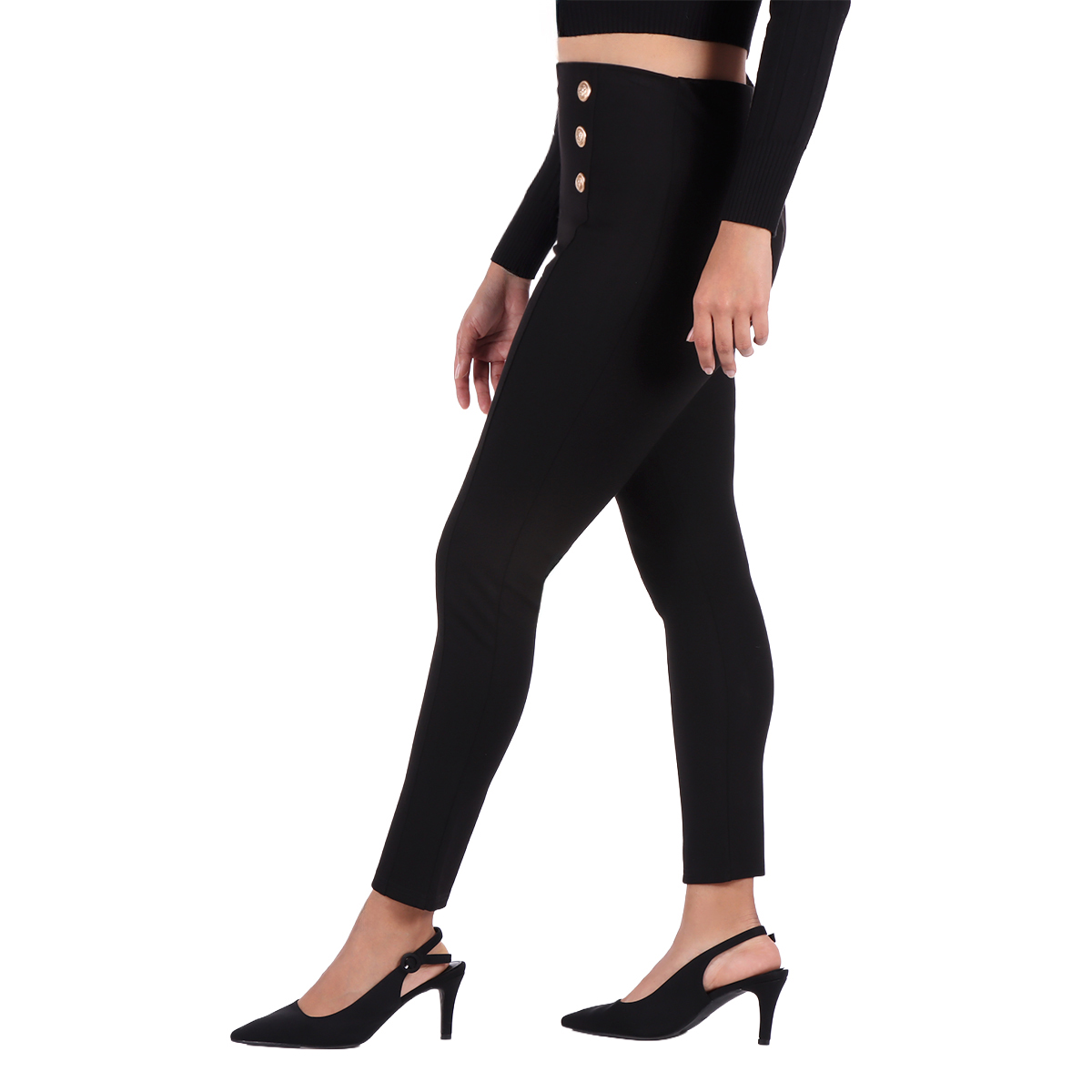 Pantal&oacute;n Legging Recto con Botones Ann Miller Mujer Petite image number null