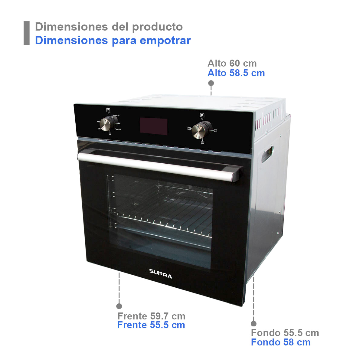 Horno El&eacute;ctrico Con Cristal Templado Negro image number null
