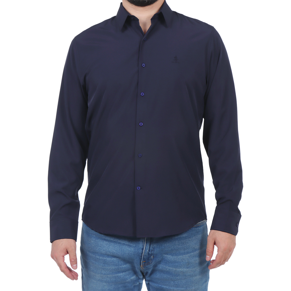 Camisa Slim Fit Manga Larga Polo Club para Hombre image number null