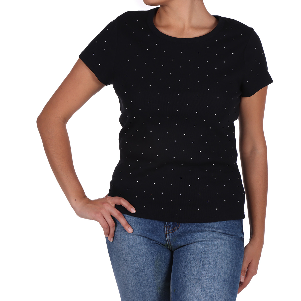 Playera Maga Corta Pedrer&iacute;a Chic Jeanious para Mujer image number null