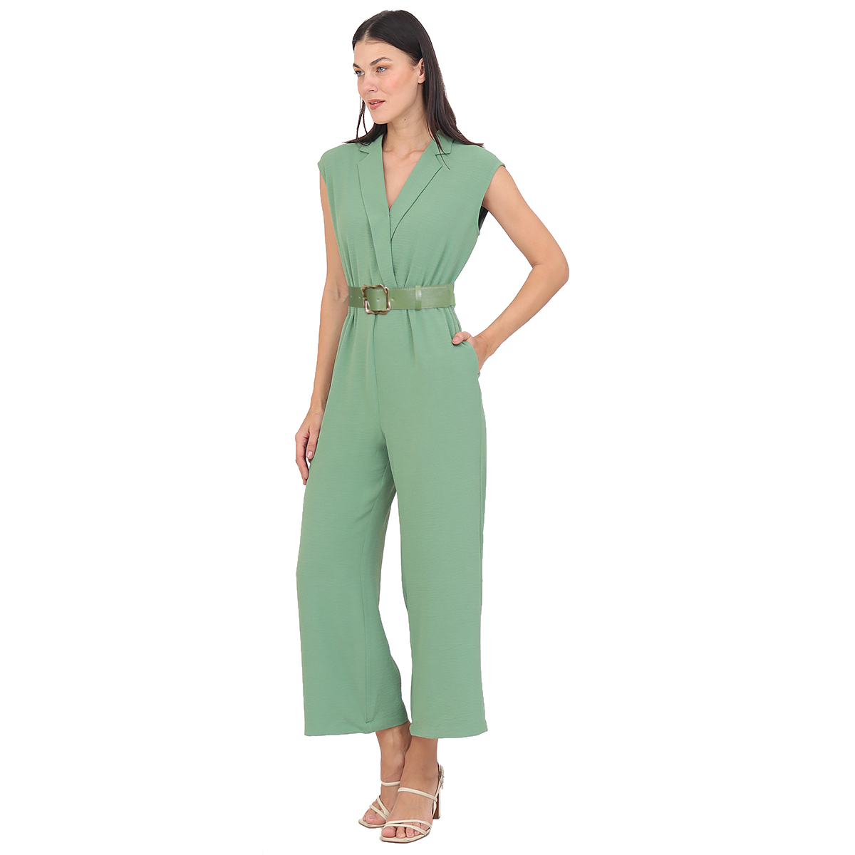 Jumpsuit Liso Cuello En V Duplan Para Mujer image number null