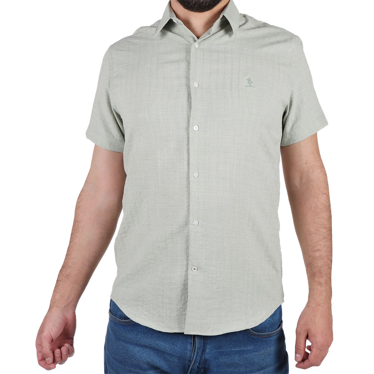 Camisa Manga Corta Lisa de Moda Polo Club Hombre image number null
